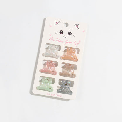 Korean Style Mini Claw Clip 6 Cards Jelly Color Barrettes