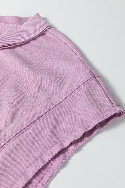 Solid Mineral Wash Boxy Tank Top