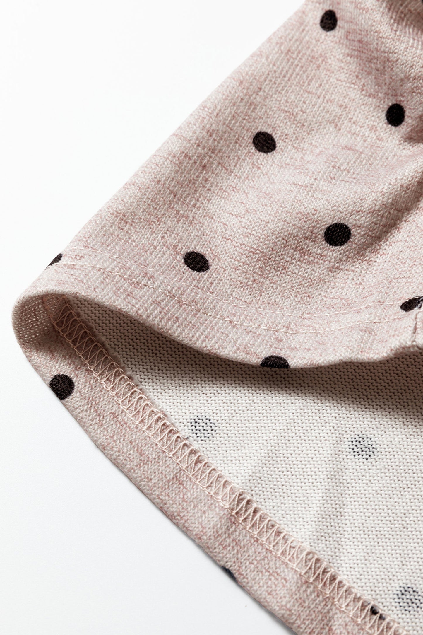 Polka Dot Boat Neck Knit Long Sleeve