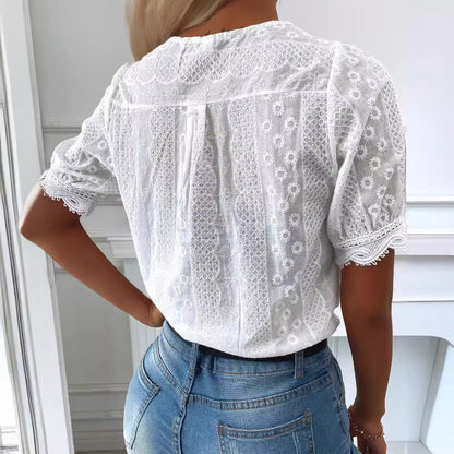 Women's Fashionable Personalized Lace Top Shirt