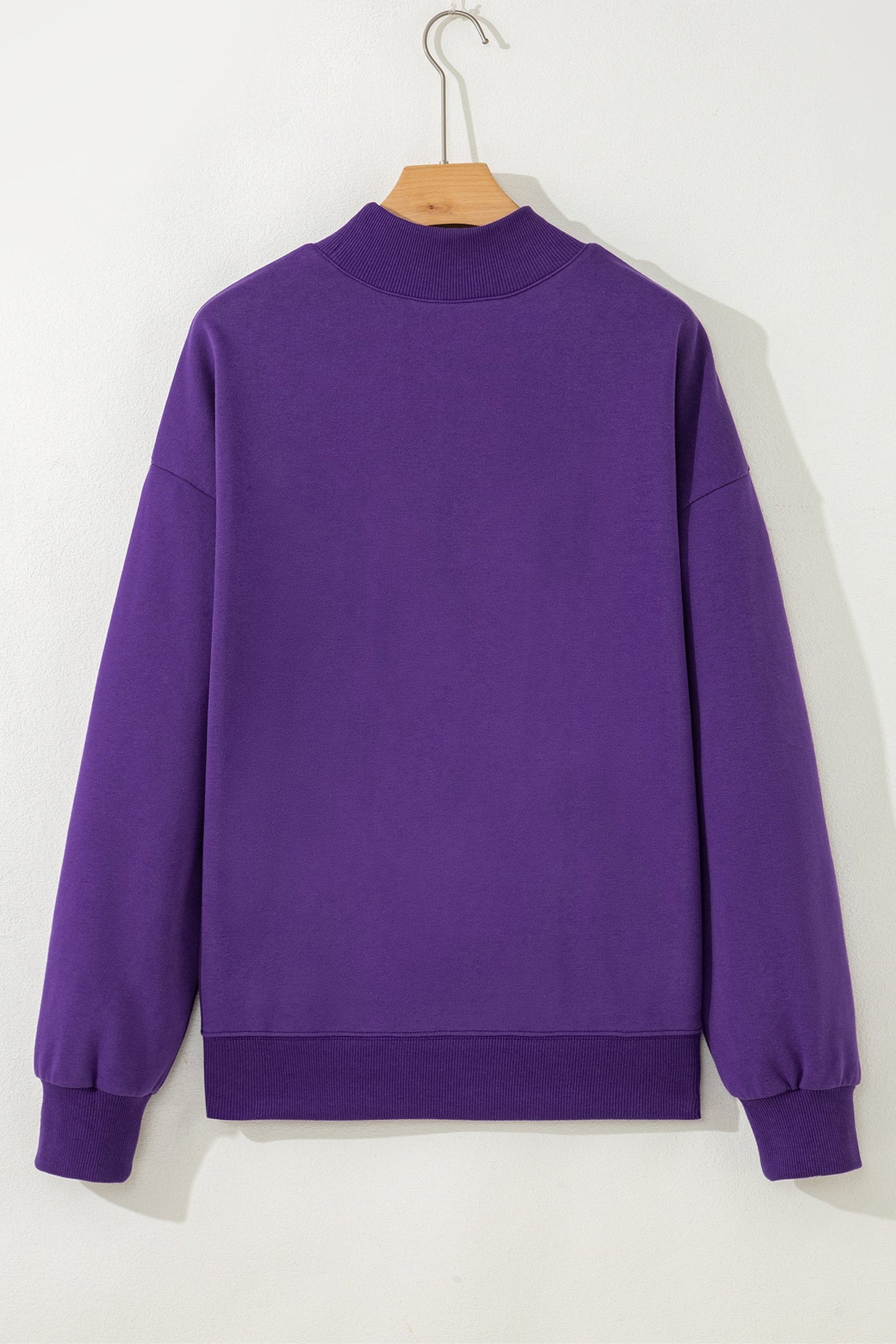Solid Oversized Mock Neck Sweatshirt Top