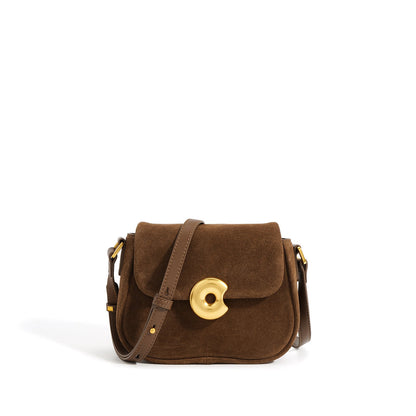 Retro Genuine Leather Saddle Crossbody Bag