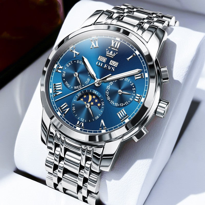 Multifunctional Moon Phase Automatic Waterproof Watch