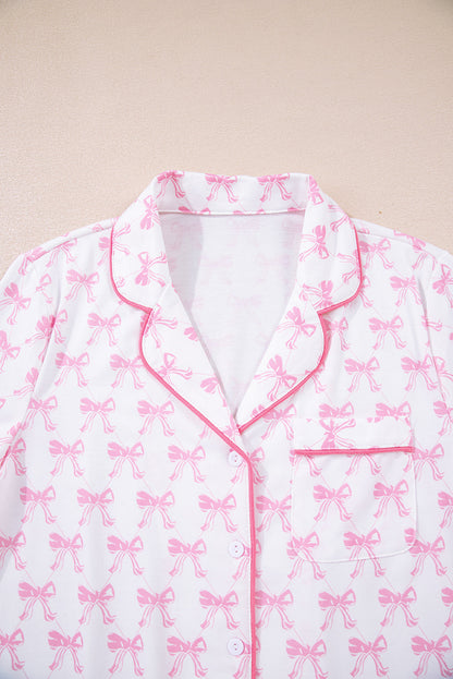 Bow Tie Shirt and Pants Pajama Set