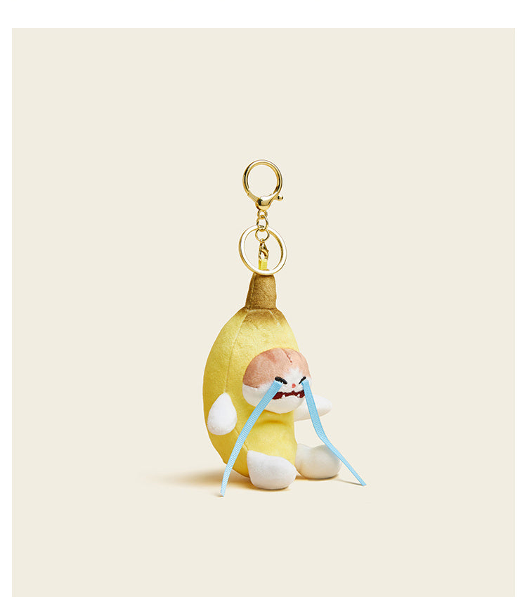 Crying Banana Plush Doll Key Button Pendant