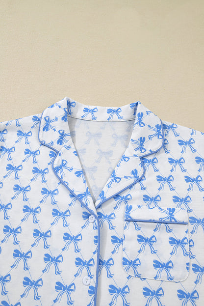 Bow Tie Shirt and Pants Pajama Set