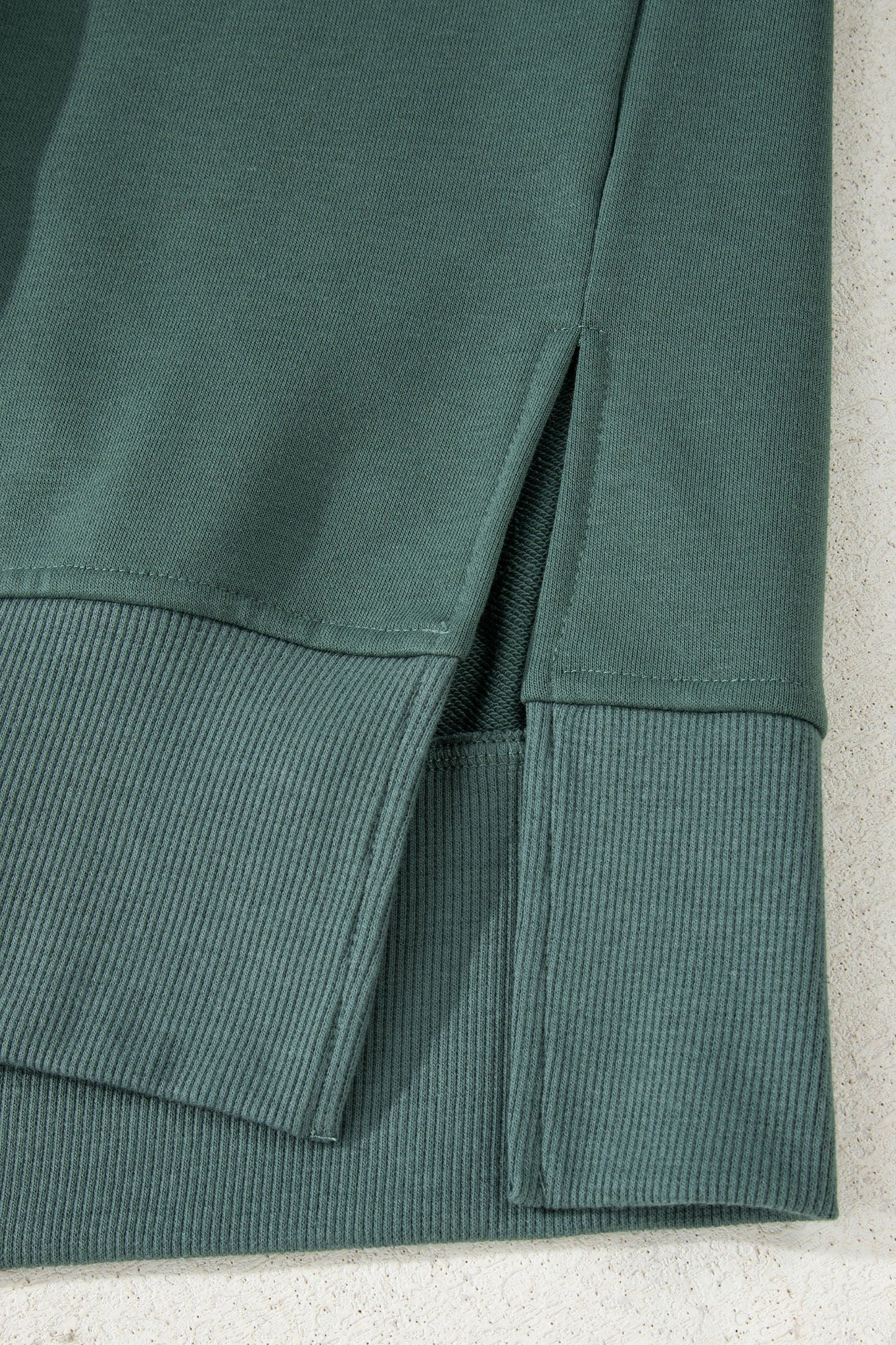 Solid Side Slit Sweatshirt and Leggings Set