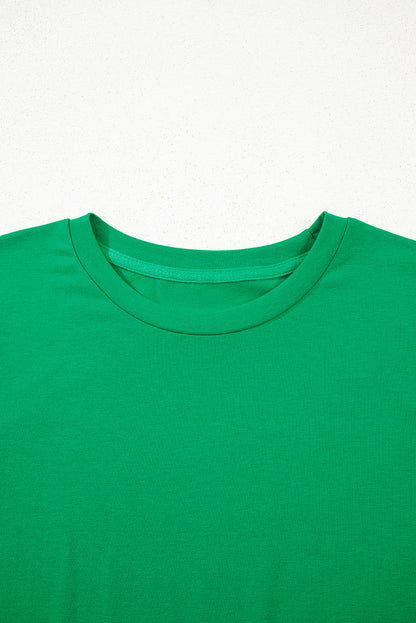 Solid Short Sleeve Crew Neck Tee