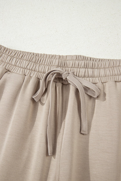 Solid Half-Zip Hoodie and Pants Set