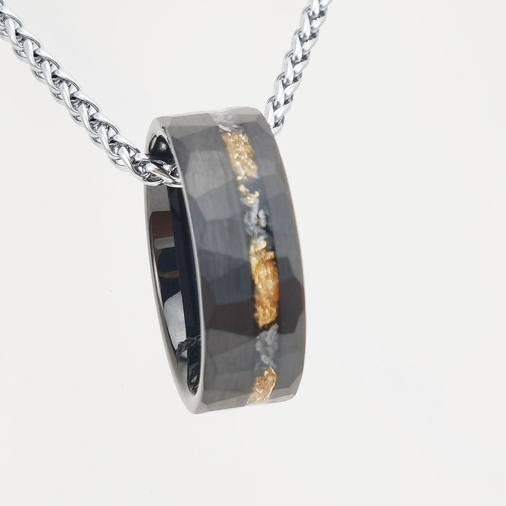 Gold Foil Debris Tungsten Ring