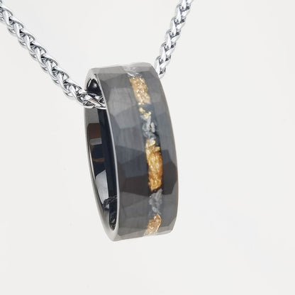 Gold Foil Debris Tungsten Ring