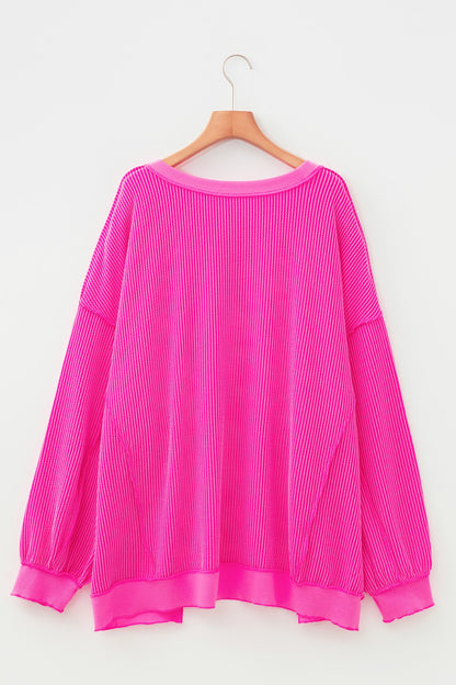 Plus Size Drop Shoulder Uneven Hem Top