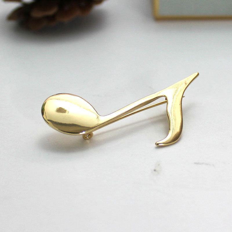 Simple Natural Musical Note Pin Brooch