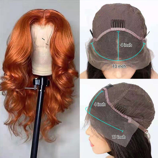 European & American Dark Orange Smooth Hair Wig