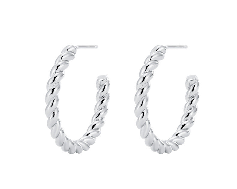 Thread Twist C-Shaped Earrings