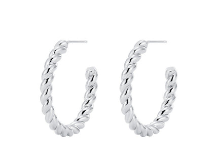 Thread Twist C-Shaped Earrings