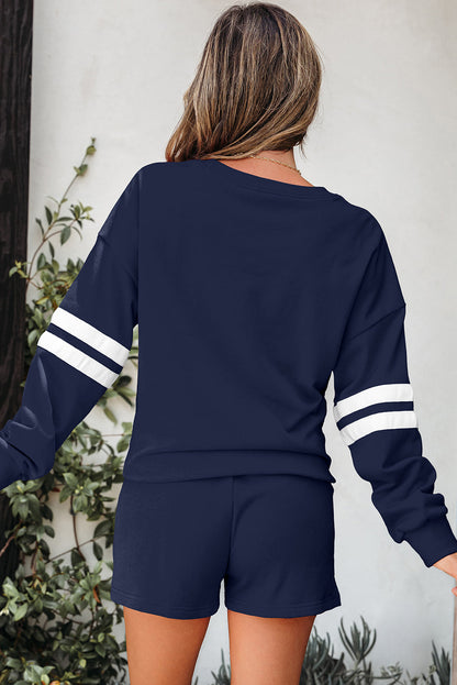 Varsity Stripe Sweatshirt and Short Set