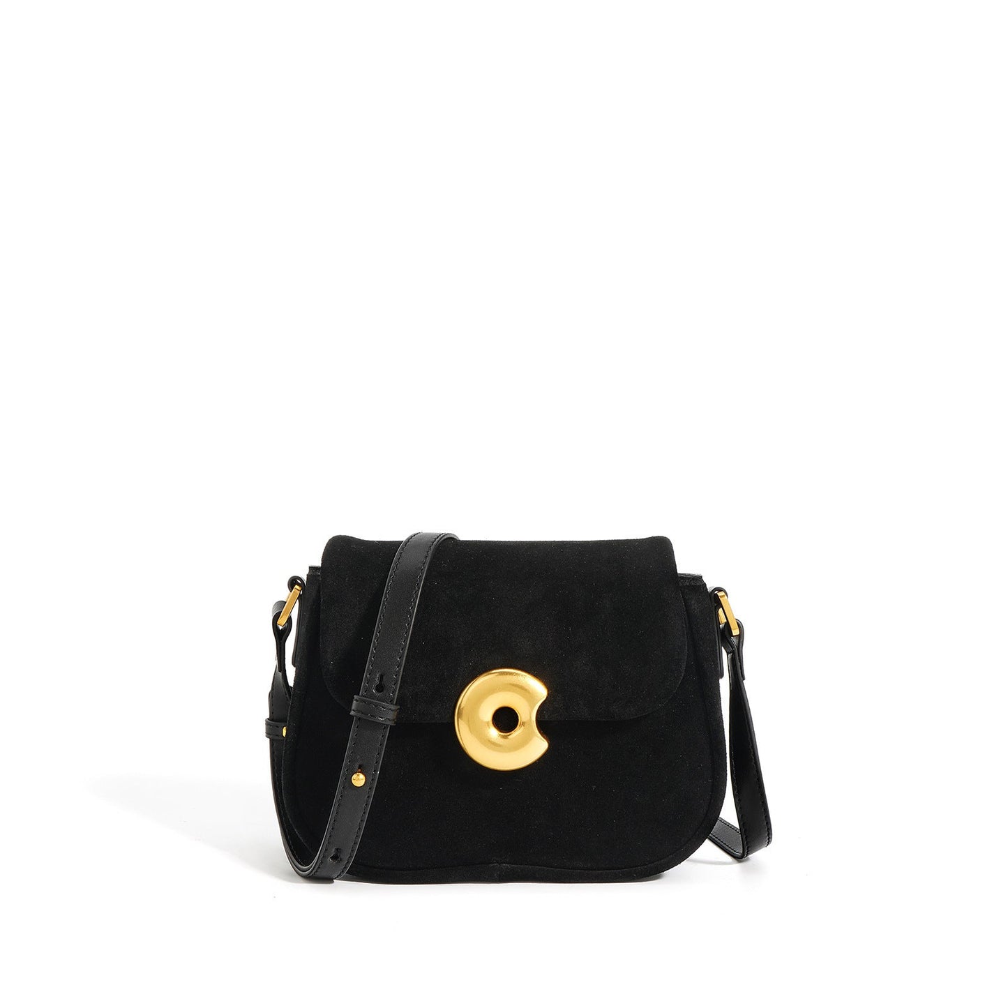 Retro Genuine Leather Saddle Crossbody Bag