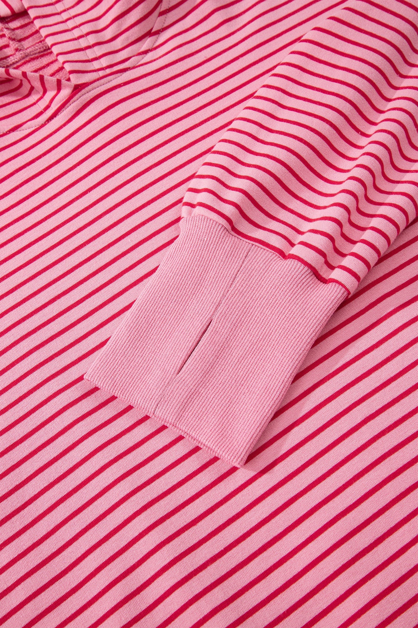 Stripe Thumbhole Drop Shoulder Sleeve Hoodie