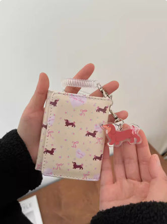 Floral Dachshund Three-fold Wallet Large Capacity
