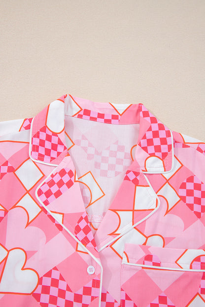 Valentine Heart Shirt and Shorts Pajama Set