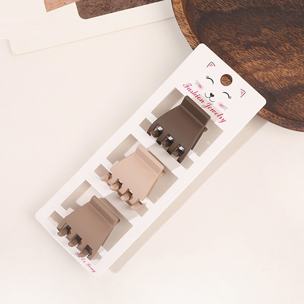 Coffee Color 3-Piece Barrette Set