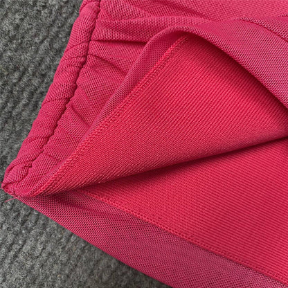 Fashion Flower Party Pleated Mesh Stitching Bandage One-piece Dress