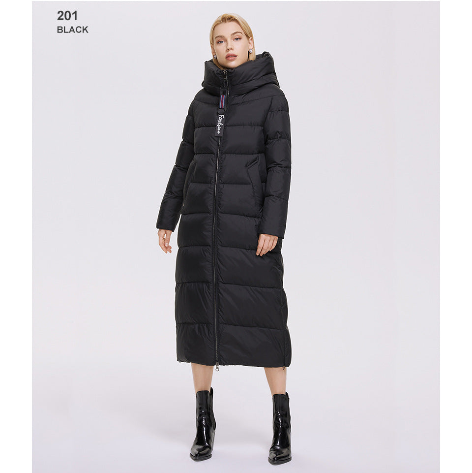 Extra Long Hooded Thermal Windproof Coat