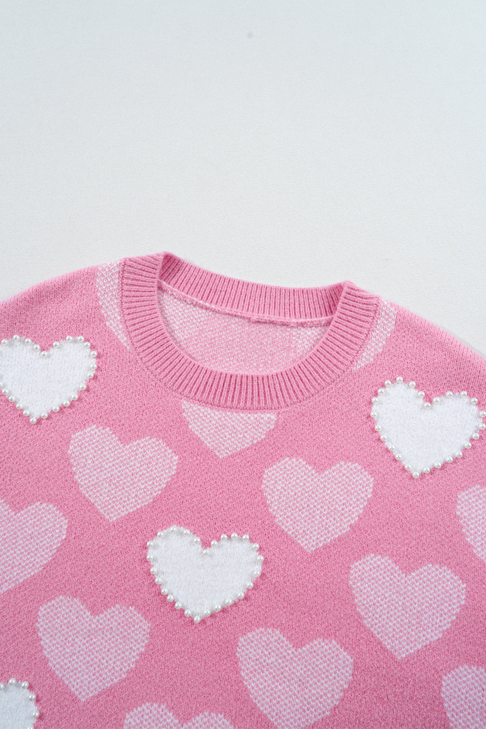 Valentine Heart Pearl Crewneck Sweater