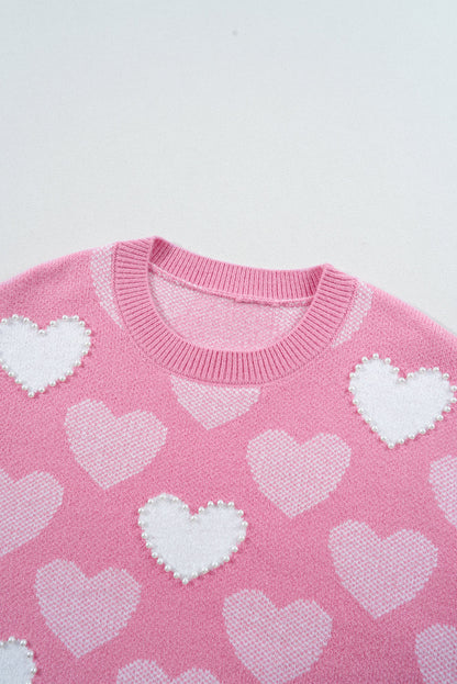 Valentine Heart Pearl Crewneck Sweater