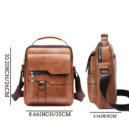 Men's New PU Leather Shoulder Crossbody Bag