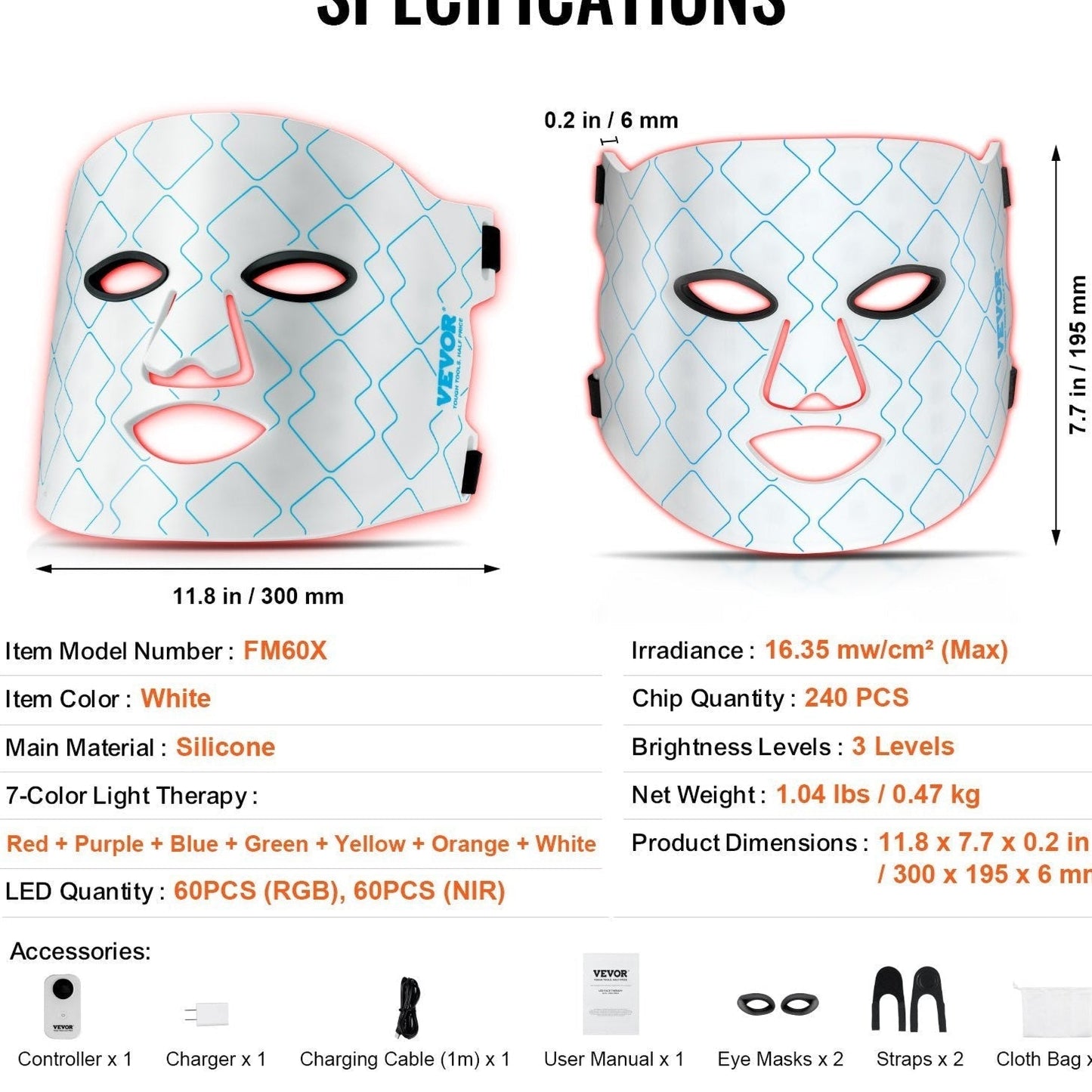 7-Color LED Light Therapy Mask