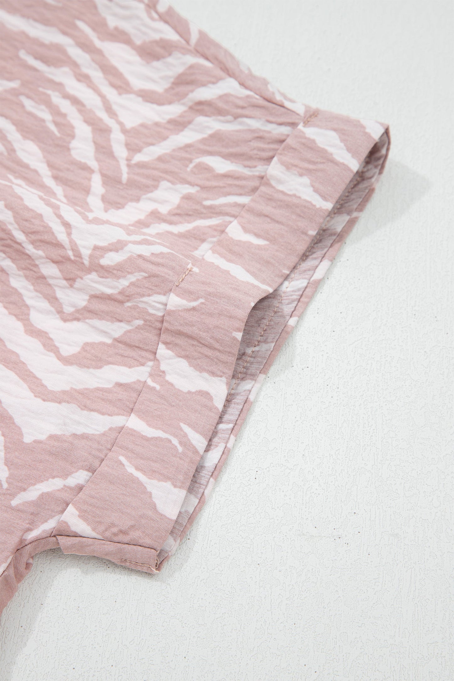 Abstract Cuff Top & Shorts Loose Set