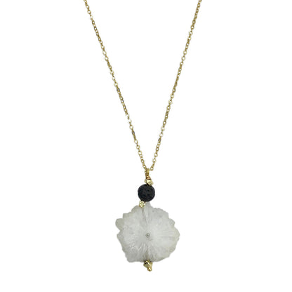 Solar Quartz Lava Necklace