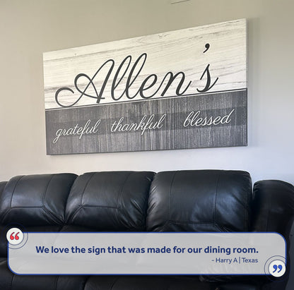 Family Grateful Sign