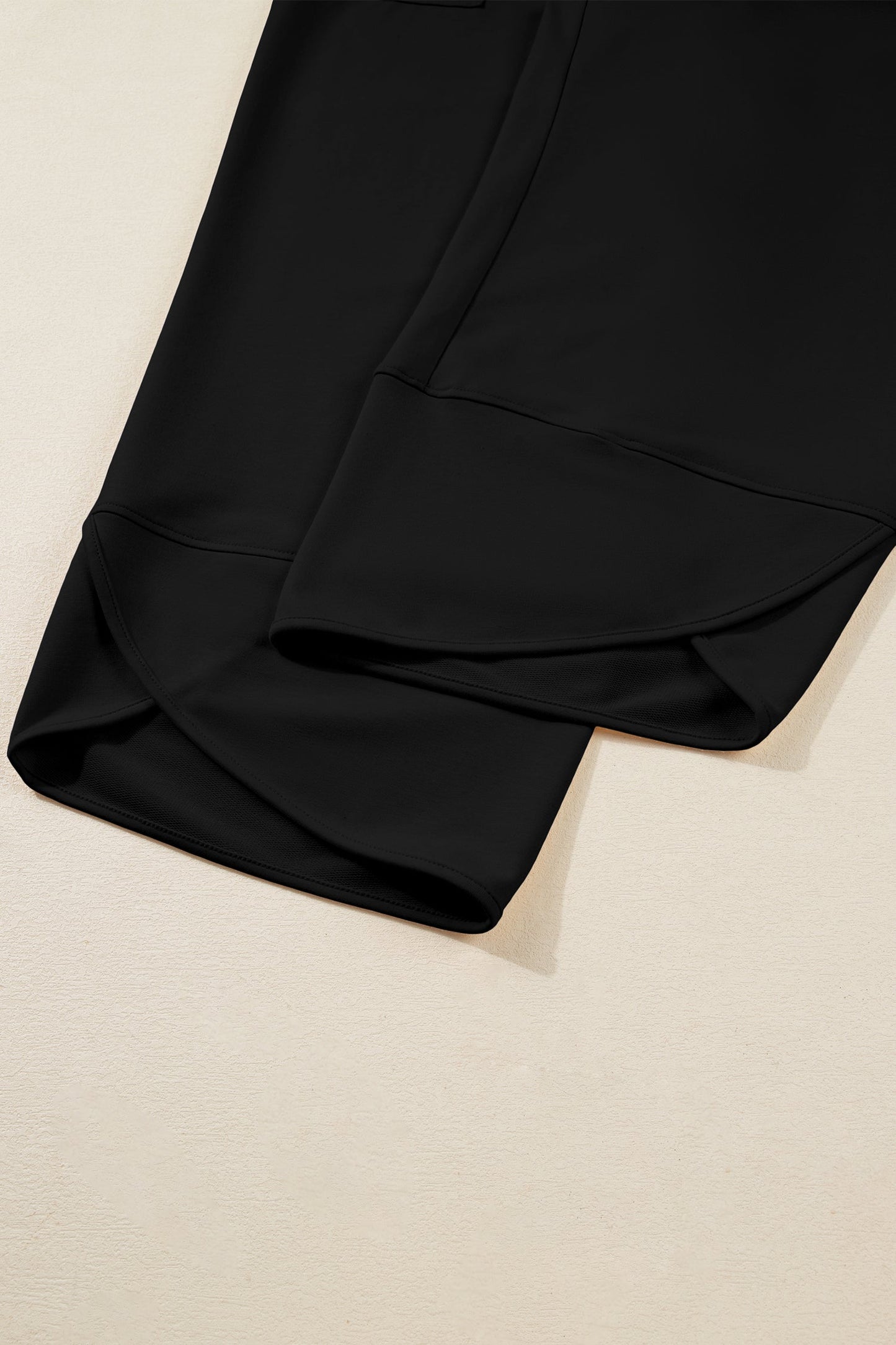 Plus Size Elastic Waist Asymmetrical Hem Capris