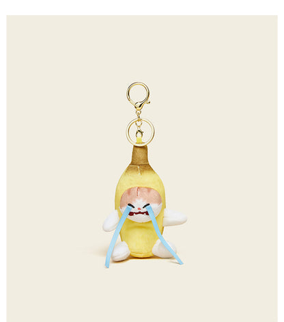Crying Banana Plush Doll Key Button Pendant