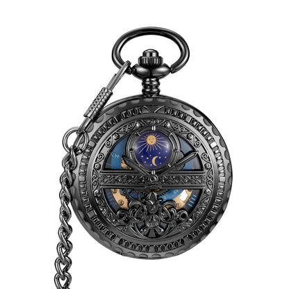 Golden Retro Semi-automatic Mechanical Pocket Watch