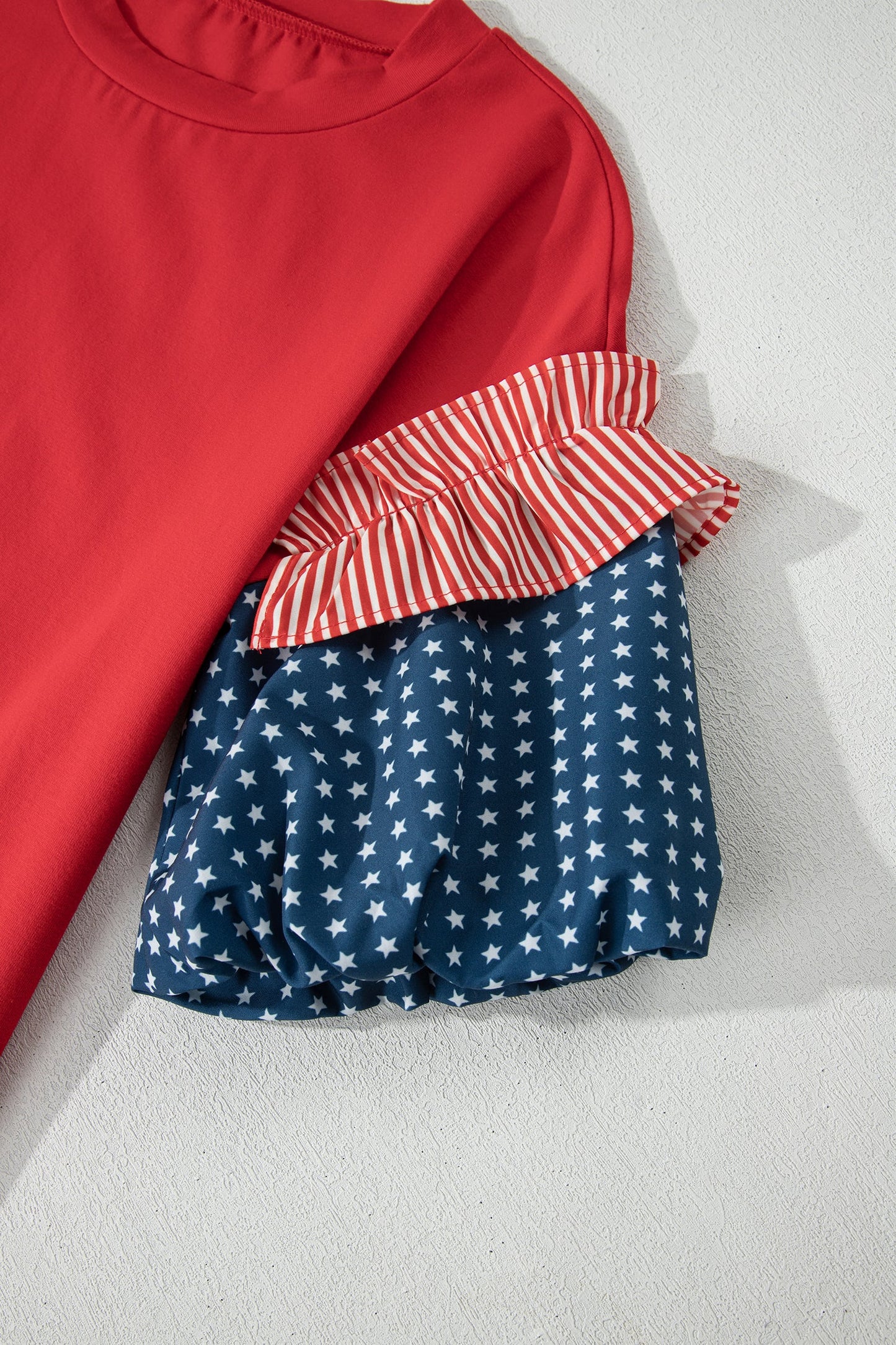 Star Stripe Short Puff Sleeve Top