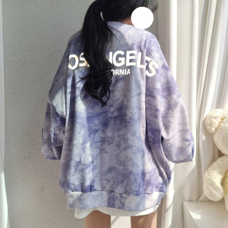 Korean Tie-Dyed Loose Cotton Sweater