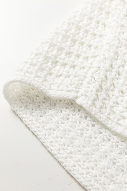 Hollowed Knit Wide Sleeve Pullover Sweater