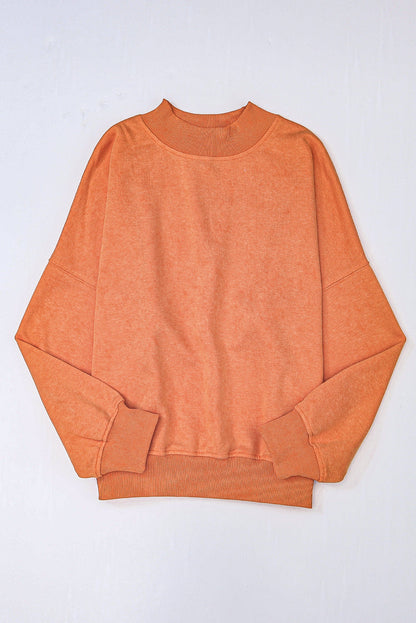Drop Shoulder Crew-Neck Pullover Sweatshirt