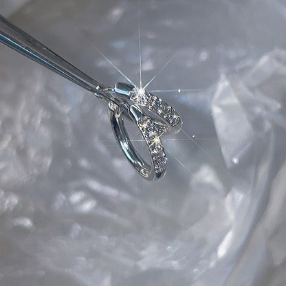 Geometric Rhinestone Zircon Simple Ear Clip