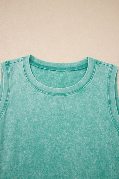 Mineral Wash Pocketed Tank Mini Dress
