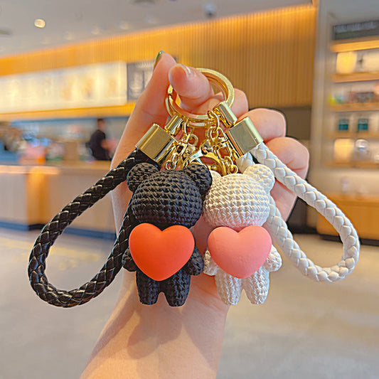Cute Bear Heart Keychain Pendant