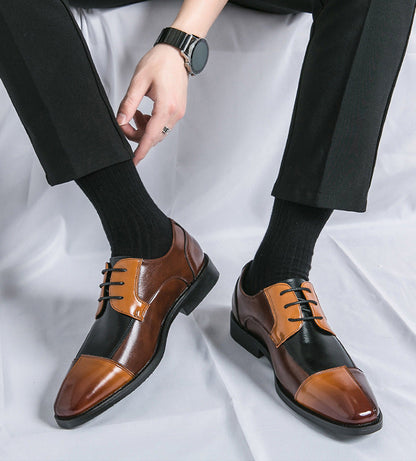 Men's Large Size Square Toe Leather Shoes