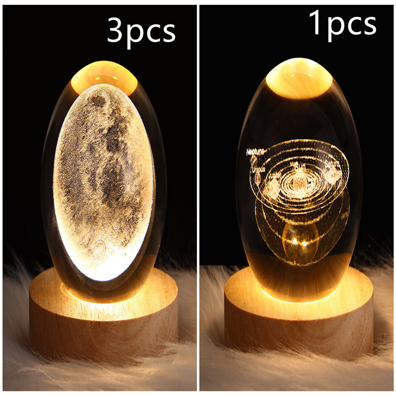 LED Galaxy Crystal Ball 3D Moon Lamp