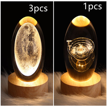 LED Galaxy Crystal Ball 3D Moon Lamp