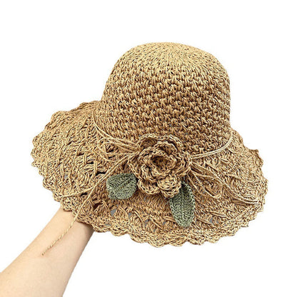 Foldable Floral Straw Sun Hat