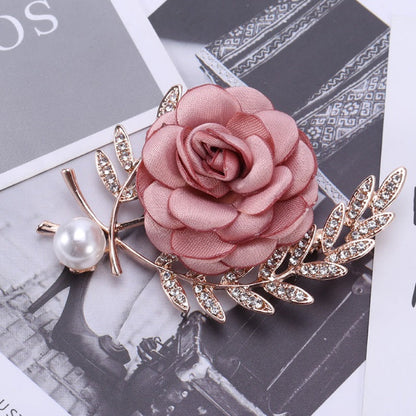 Fabric Flower Corsage Pin